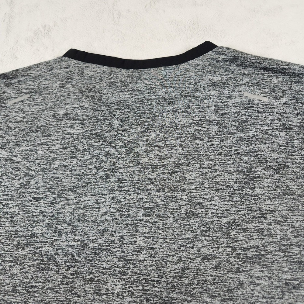Nike Running Shirt Mens L Gray Dri-FIT Short Sleeve Heathered Performance Tee - Picture 9 of 9